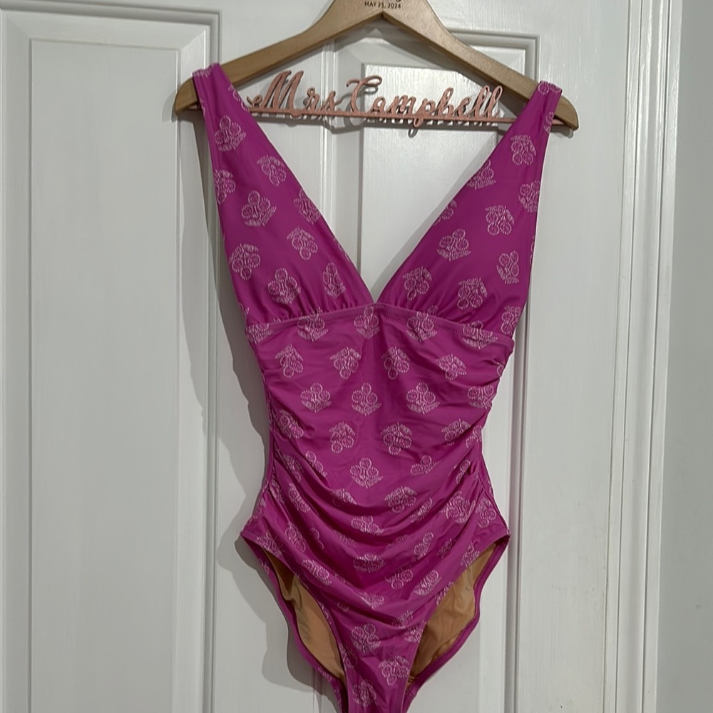 J. Crew Pink Floral Swimsuit